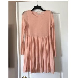long sleeve pink baby doll dress